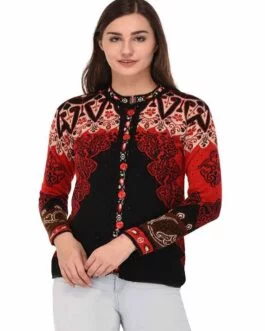 eWools Woolen Multicolor Cardigan Top Sweater