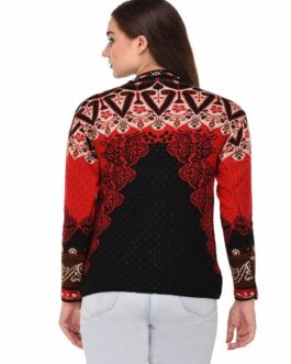 eWools Woolen Multicolor Cardigan Top Sweater