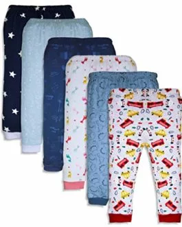 Minicult Cotton Baby Pajama Pants Unisex with Rib (Pack of 6)