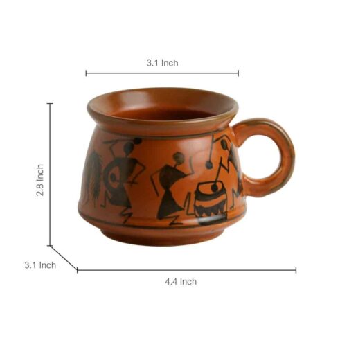 Hand-Painted Ceramic Coffee Mugs Cum Tea Cups (Set of 6)